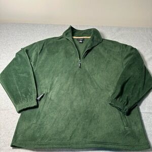 Ivy Crew Classics Mens Medium Forest Green Quarter Zip Fleece Pullover Jacket